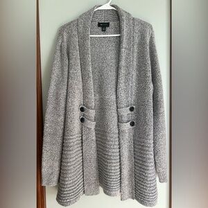 AB Studio Gray Cardigan with Button Accents